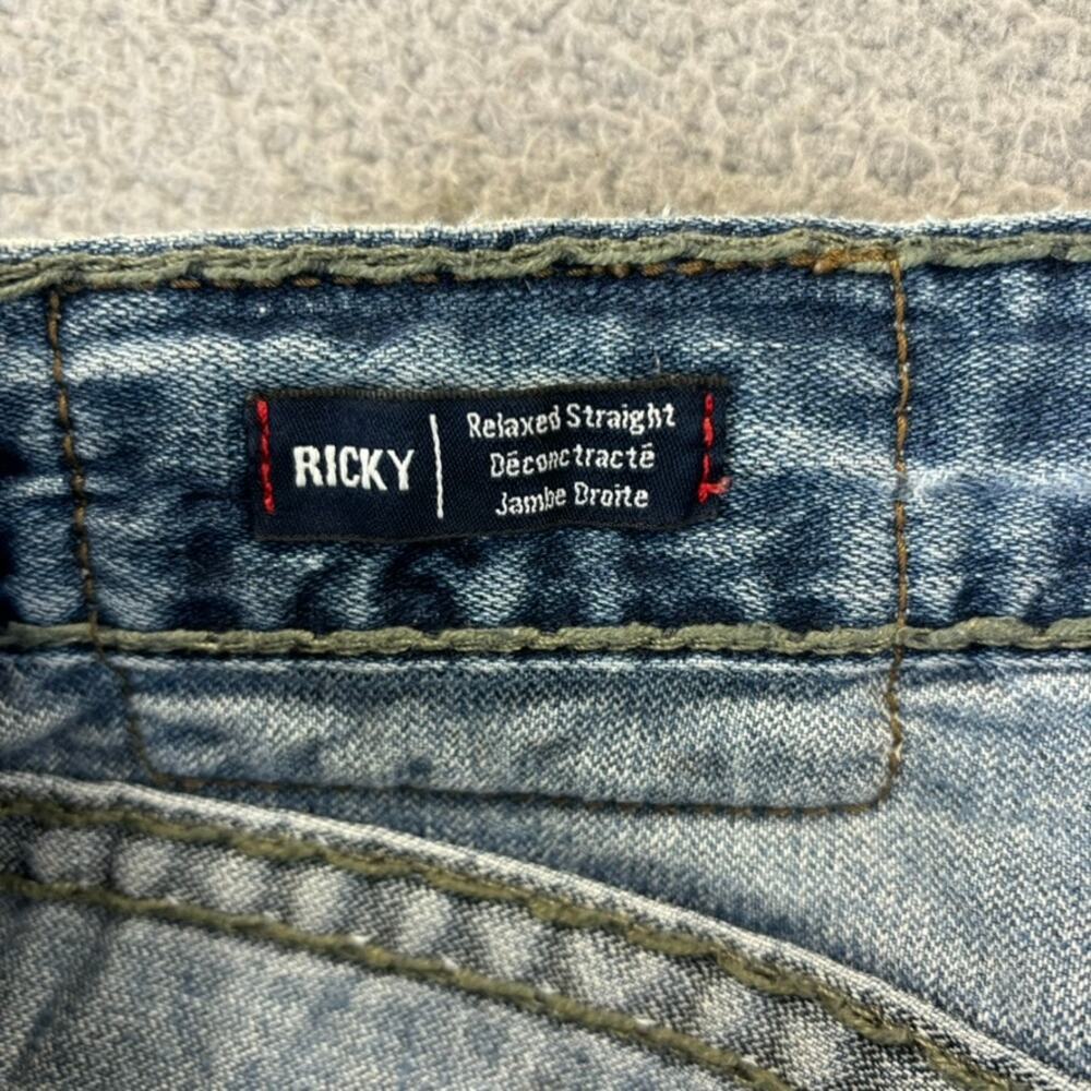 True Religion Jean Mens 29 Ricky Flap Super T Relaxed Distressed (meas 31x35) - Picture 10 of 15